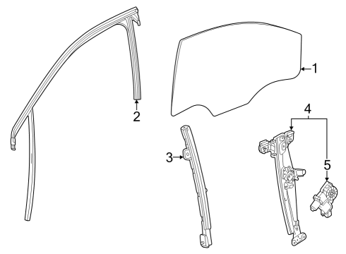 42817546 GM Regulator, Front Door Window Regulator