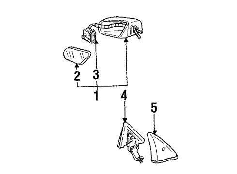 10279409 GM Mirror Outside, Rear Passenger Side