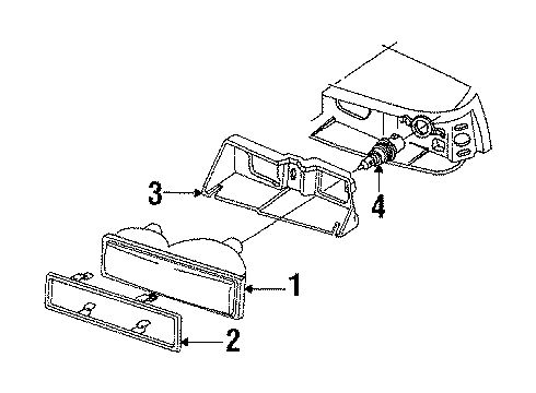 GM 16516780 Lens & Housing Bracket, Passenger Side 16516780 GM Lens & Housing Bracket, Passenger Side