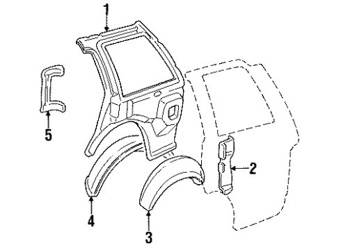15623035 GM Wheelhouse, Rear Driver Side