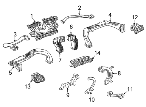 84861041 GM Duct, A/C Outlet, Outer