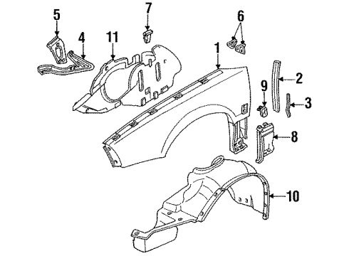 21095376 GM Fender, Front Passenger Side