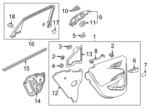 GM 84493744 Plate, Door Window 84493744 GM Plate, Door Window