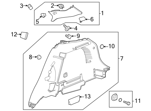 42719892 GM Cover, Rear Quarter Trim