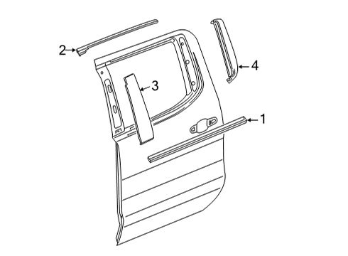 85539380 GM Molding, Cab And Load Carrier Outer Side Decoration, Black