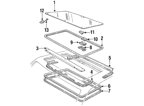 GM 20458290 Sunroof Glass 20458290 GM Sunroof Glass