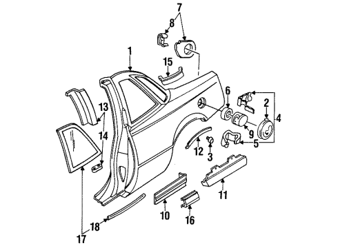 10239998 GM Quarter Panel, Rear Outer Passenger Side