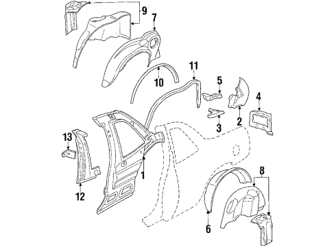 12509086 GM Inner Panel, Rear Passenger Side