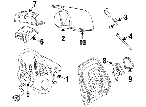 13128744 GM Side Air Bag, Black, Passenger Side