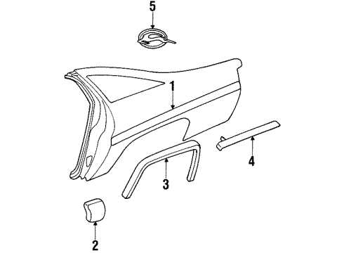 GM 12482047 Lower Molding, Black, Driver Side 12482047 GM Lower Molding, Black, Driver Side