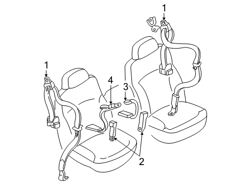 GM 12477773 Lap Belt, Front 12477773 GM Lap Belt, Front