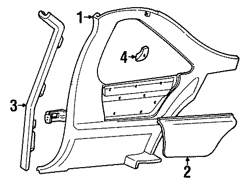 GM 22593319 Quarter Trim Panel Pad, Driver Side 22593319 GM Quarter Trim Panel Pad, Driver Side