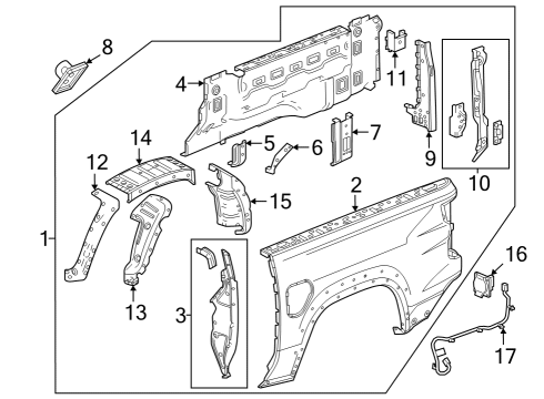 GM 86520276 Filler, Rear Quarter Outer 86520276 GM Filler, Rear Quarter Outer