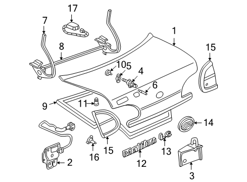 GM 22710135 Nameplate, Rear 22710135 GM Nameplate, Rear
