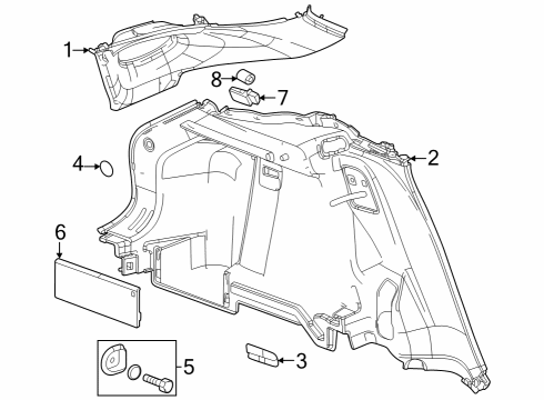 GM 42857698 Panel, Rear Quarter Trim 42857698 GM Panel, Rear Quarter Trim