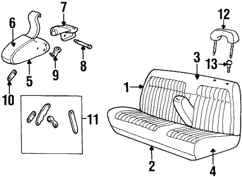 GM 12540830 Seat Cover, Front 12540830 GM Seat Cover, Front