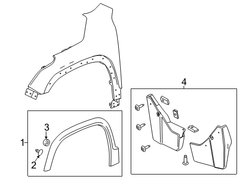 GM 84413892 Wheel Opening Molding, Front Driver Side 84413892 GM Wheel Opening Molding, Front Driver Side