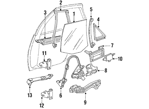 10161385 GM Window Regulator, Rear Driver Side