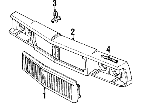 52350606 GM Grille Assembly Center Bracket, Front
