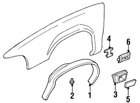 GM 88891222 Wheel Opening Molding, Front Passenger Side 88891222 GM Wheel Opening Molding, Front Passenger Side