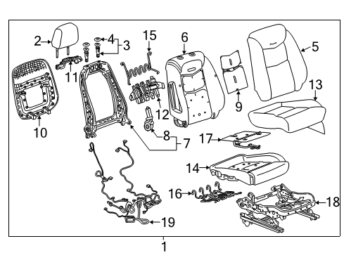 84702722 GM Cover, Front Seat Back And Back Of Back