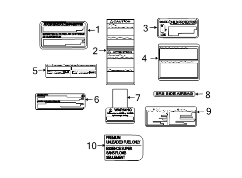 GM 88972299 Info Label 88972299 GM Info Label