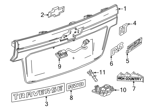 26539947 GM Clip-Rear Closure Center Applique
