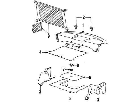 21054432 GM Package Tray Trim, Gray, Rear