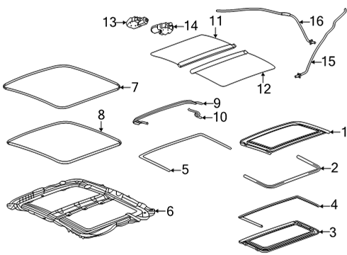 85547495 GM Housing, Sun Roof Frame