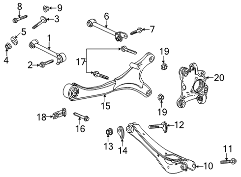 GM 11603678 Bolt, Rear Axle Control Arm, Lower 11603678 GM Bolt, Rear Axle Control Arm, Lower