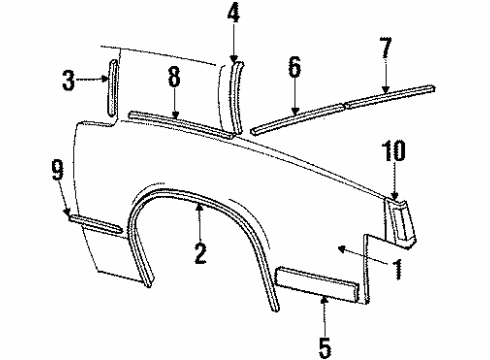 20204405 GM Body Side Molding, Rear