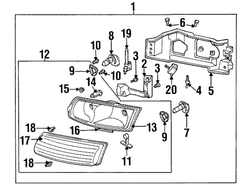 16525619 GM Lens & Housing, Driver Side