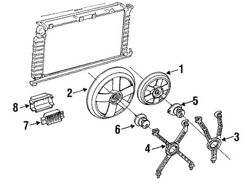 GM 22063260 Fan Mount Bracket, Driver Side 22063260 GM Fan Mount Bracket, Driver Side