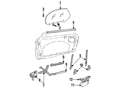 GM 3543910 Door Glass, Driver Side 3543910 GM Door Glass, Driver Side