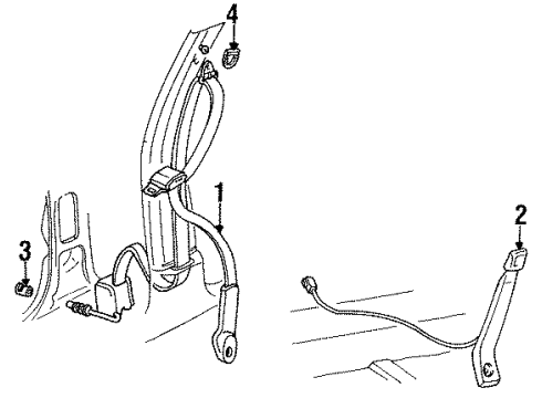 GM 12391387 Retractor, Driver Side 12391387 GM Retractor, Driver Side