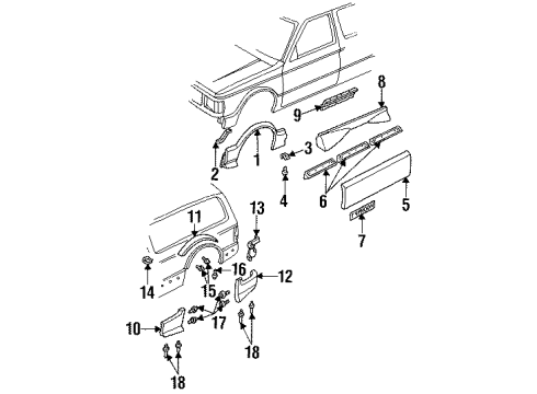 GM 15637732 Fender Brace, Front 15637732 GM Fender Brace, Front