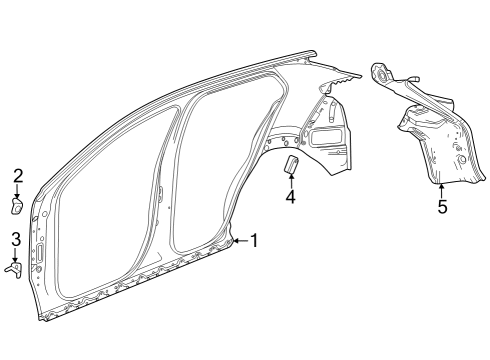 42524820 GM Reinforcement, Rear Body Lock Pillar
