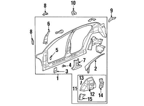 GM 12481566 Pillar Reinforcement, Driver Side 12481566 GM Pillar Reinforcement, Driver Side