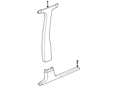 GM 10207892 Windshield Pillar Trim, Passenger Side 10207892 GM Windshield Pillar Trim, Passenger Side