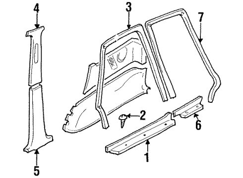 GM 30012429 Center Pillar Trim, Driver Side 30012429 GM Center Pillar Trim, Driver Side