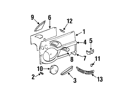 16650397 GM Armrest, Front Driver Side