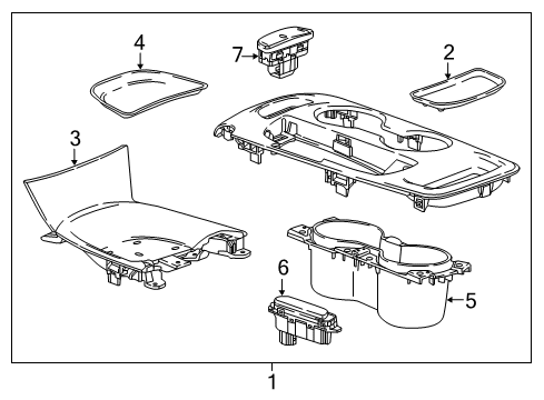 GM 23358113 Compartment, Floor Console 23358113 GM Compartment, Floor Console