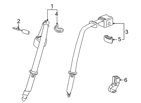 85082187 GM Retractor Kit-Rear Seat Center Belt *Santorini