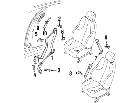 12457303 GM Shoulder Belt, Gray, Driver Side
