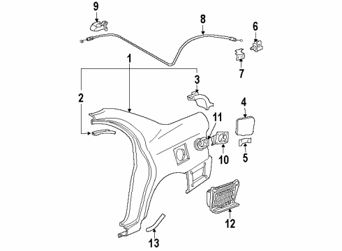 GM 94852190 Quarter Panel Anchor Plate 94852190 GM Quarter Panel Anchor Plate