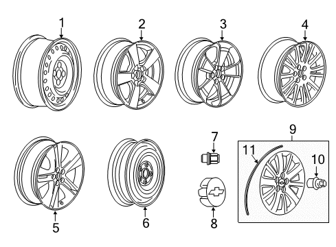GM 13367272 Wheel, Alloy, Rear 13367272 GM Wheel, Alloy, Rear