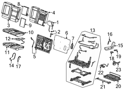 87818745 GM Cover, Rear Seat Back