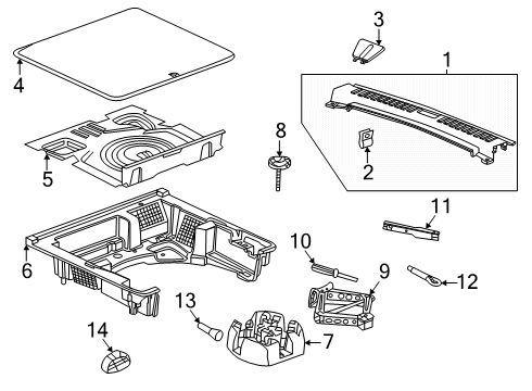 GM 84673873 Bumper-Rear Compartment Floor Stowage Trim Compartment 84673873 GM Bumper-Rear Compartment Floor Stowage Trim Compartment