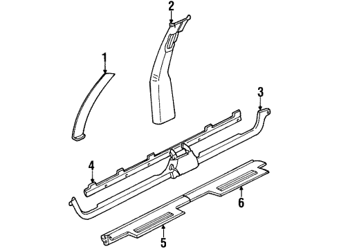 GM 3537949 Sill Cover Support, Passenger Side 3537949 GM Sill Cover Support, Passenger Side