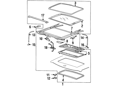 GM 22611859 Sunroof Assembly 22611859 GM Sunroof Assembly
